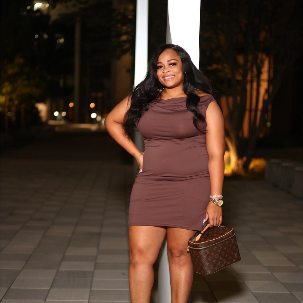 Brown mini dress
